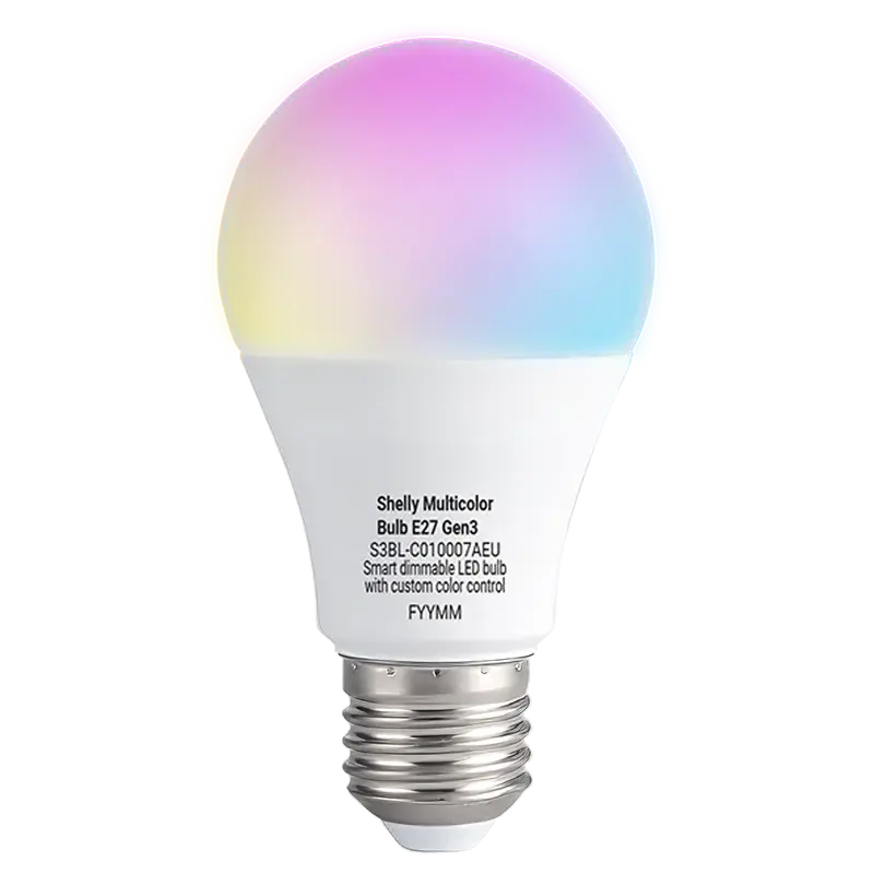 SHELLY SH-RGB-BULB-E27-GEN3 - Shelly Multicolor Bulb E27 Gen3 - Paleta de 16 millones de colores configurables