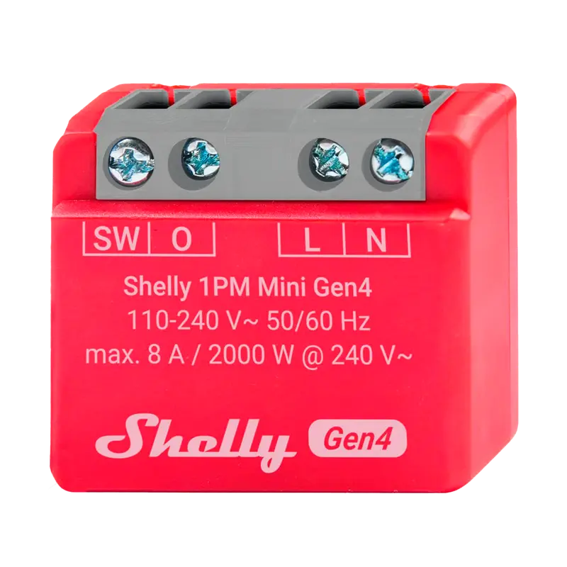SHELLY SH-SL-1PM-MINI-GEN4 - Relé Shelly 1PM Mini Gen4 - Controlador Inteligente - Relé de 1 canal / Medición de Consumo