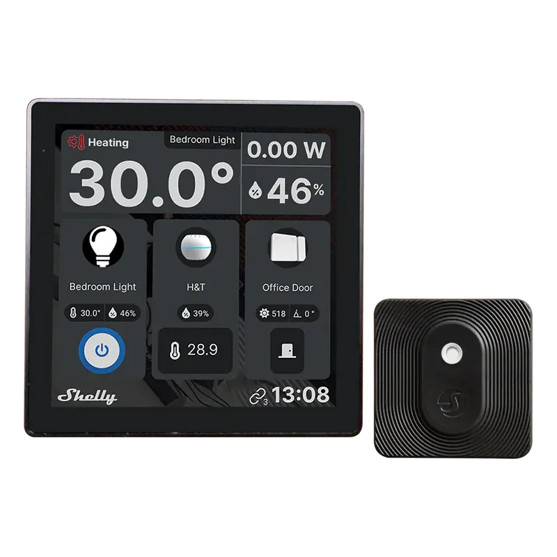 SHELLY SH-WALL-DISPLAY-B-BLUHT-B - Shelly Wall Display Negro + BLU H&T Negro - Pantalla táctil capacitiva de 4" a color (LCD)