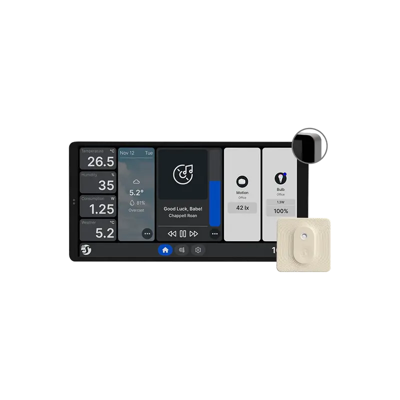 SHELLY SH-WALL-DISPLAY-X2-S-BLUHT-I - Shelly Wall Display X2 + BLU H&T Ivory - Pantalla táctil 6,95" a color para control