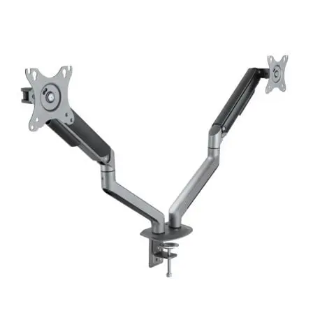Soporte de Mesa para 2 Monitores TooQ DB4132TNR-G/ Giratorio/ Inclinable/ hasta 9kg