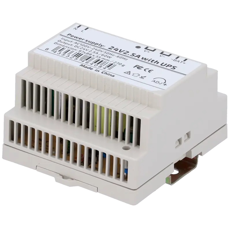 STEADY DC24V2A5-DIN-UPS-P - Fuente de alimentación - Salida DC 24 V 2.5 A / 60 W - Voltaje entrada AC 100V ~ 240V 50Hz-60Hz