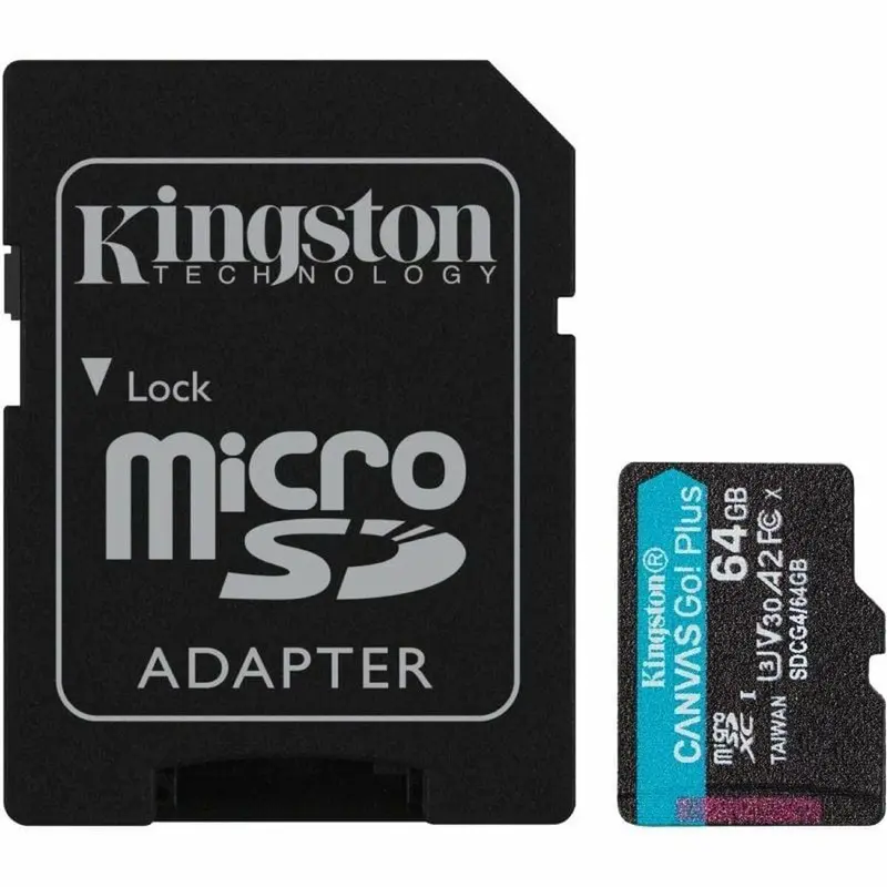 Tarjeta de Memoria Micro SD con Adaptador Kingston CANVAS Go! Plus 64 GB
