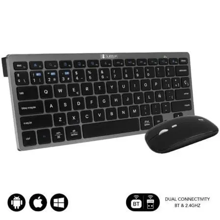 Teclado y Raton Inalambrico Subblim OCO020 Combo Multidispositivo Compacto/ Gris