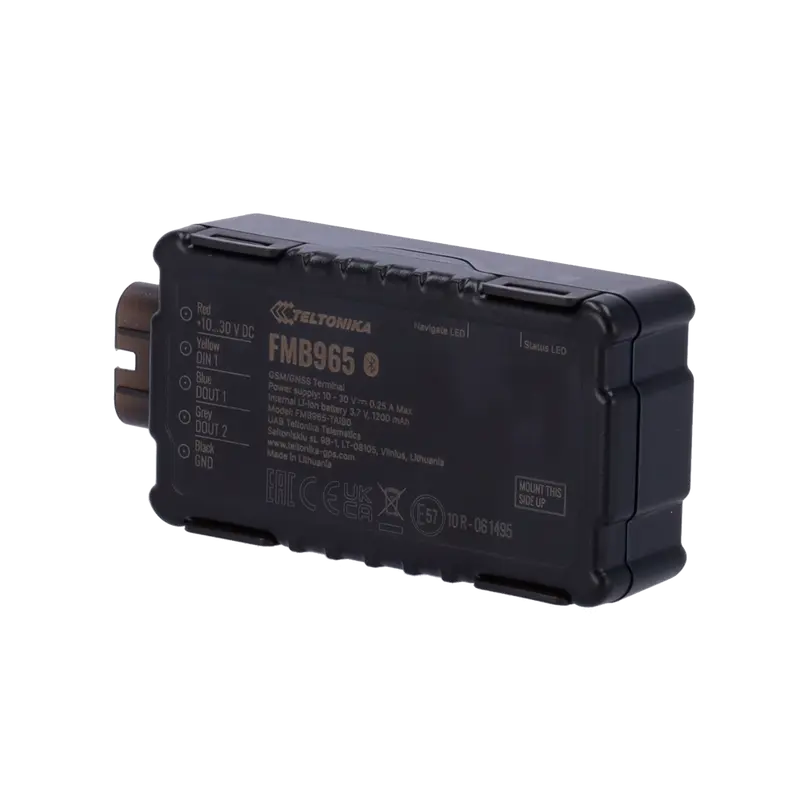 TELTONIKA TK-FMB965 - Tracker para vehículos resistente al agua - 2G - Batería de 1,200 mAh - IP67 - Conexión inalámbrica por Bluetooth