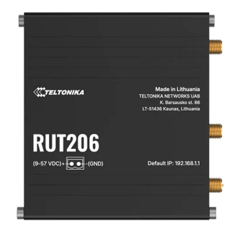 TELTONIKA TK-RUT206 - Router Industrial 4G LTE Cat 4 (150/50 Mbps) - Interfaces seriales RS232 y RS485 integradas