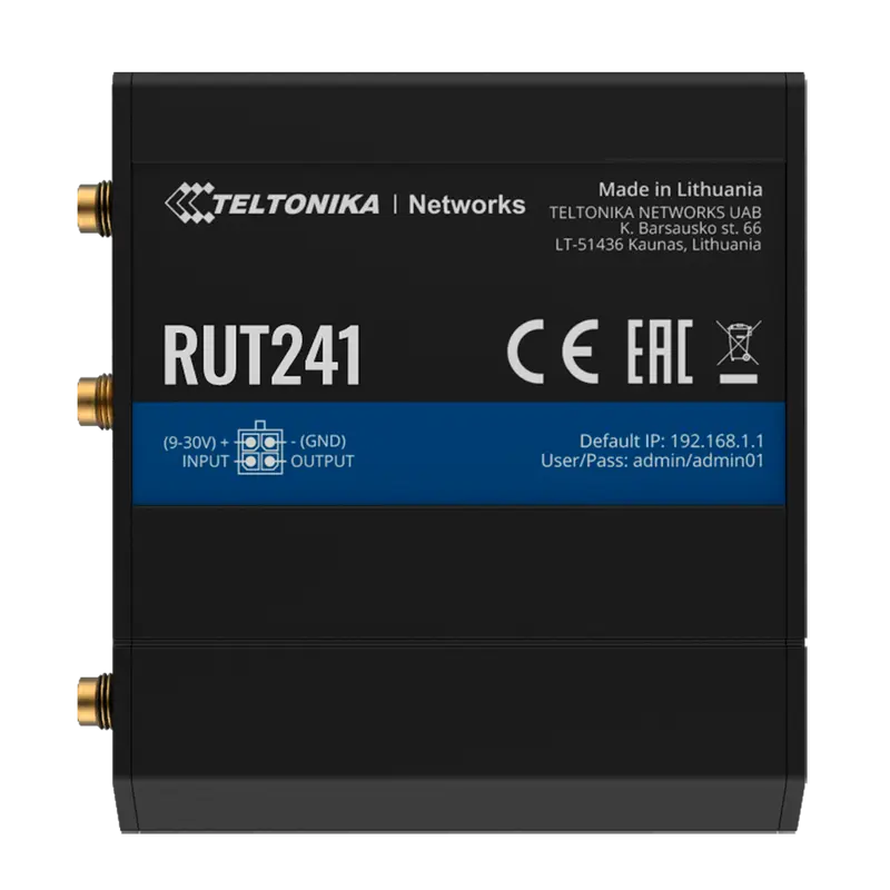 TELTONIKA TK-RUT241 - Router Industrial 4G LTE Cat 4 (150/50 Mbps) - Conectividad Wi-Fi 4 con modo Punto de Acceso