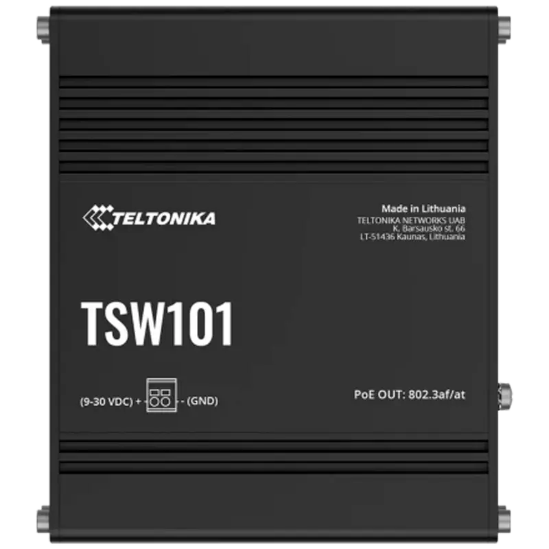TELTONIKA TK-TSW101 - Teltonika Switch PoE No gestionable Industrial - 5 puertos Ethernet RJ45 Gigabit