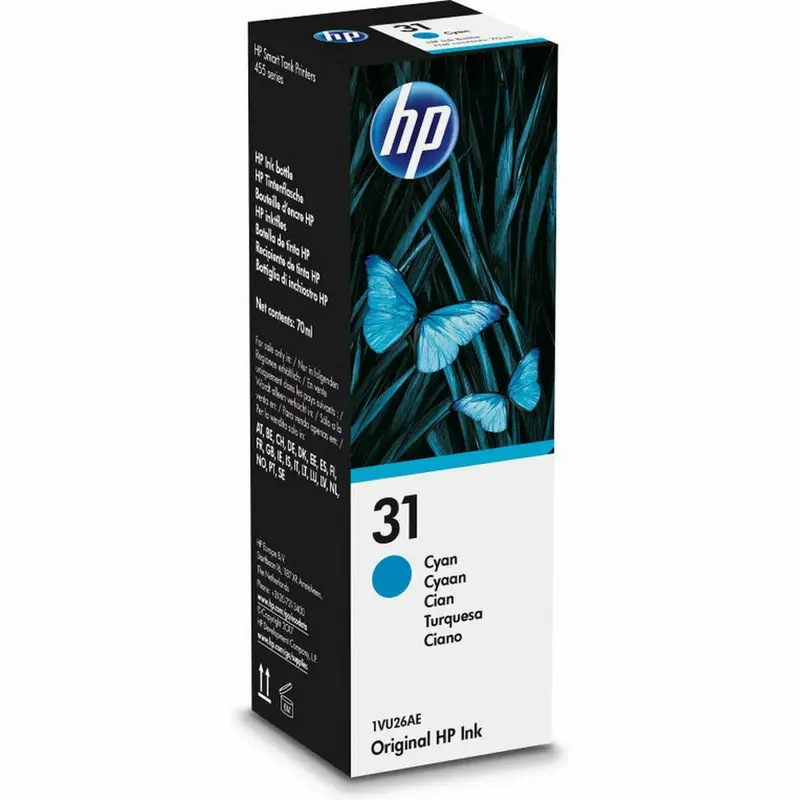 Tinta para Recargar Cartuchos HP 31 70-ml Cyan Original Ink Bottle Cian