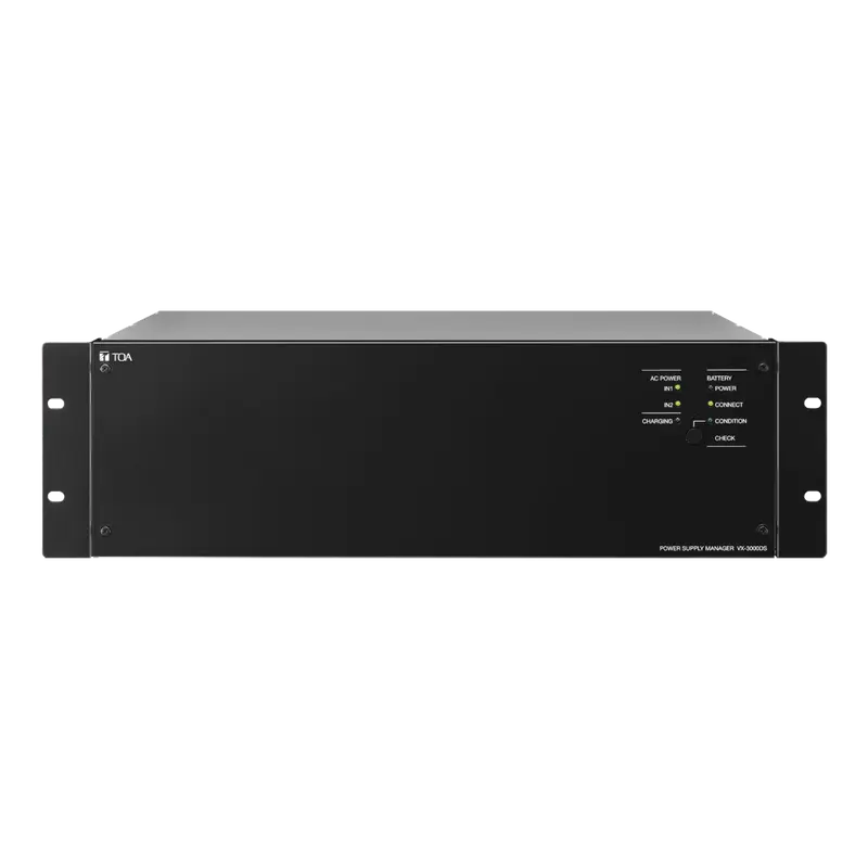 TOA-VX-3000DS - Fuente de alimentación EN54 VX-3000 - Alimentación de sistema principal - Cargador de baterías y función UPS