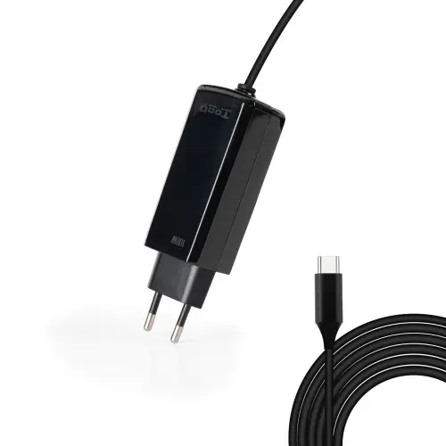TooQ Cargador de portátil GAN USB-C PD 100W, Negro (TQLC-USBCGAN100PD-C)