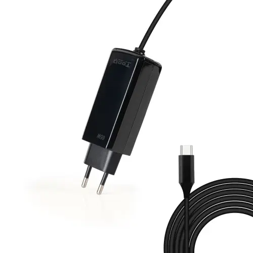 TooQ Cargador de portátil GAN USB-C PD 45W, Negro (TQLC-USBCGAN65PD-C)