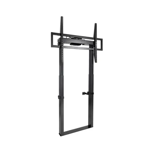 TooQ TITAN Soporte de Suelo Fijo con Regulación Eléctrica de Altura para Pantallas 55"-100", Negro