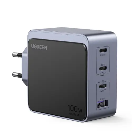 Ugreen Nexode S 100W 4-Port GaN Fast Charger EU gray Ordenador portátil, Teléfono móvil, Portátil, Batería portátil, Tableta Gris