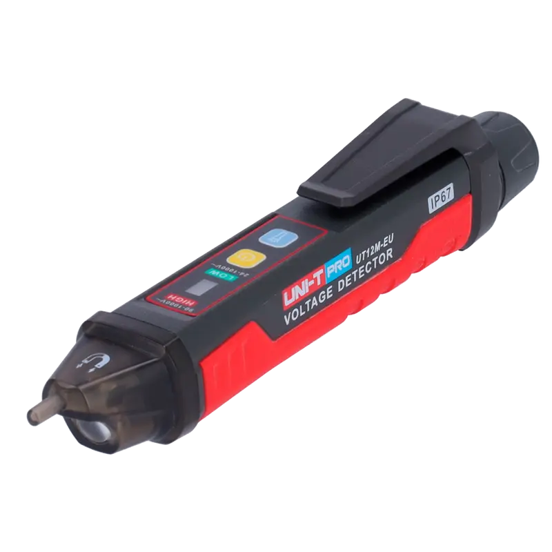 UNI-T UT12M - Detector de tensión AC sin contacto - Modo de alto y bajo voltaje hasta 1000 V - Aviso audible y LED visible