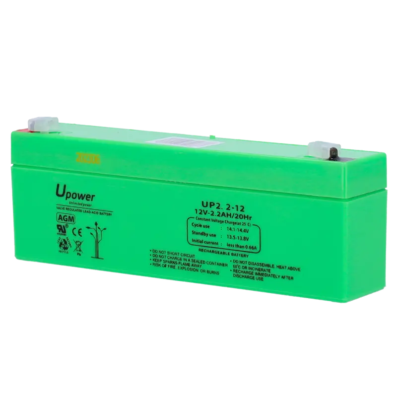 UPOWER BATT-1223-U - Batería recargable - Tecnología plomo ácido AGM - Voltaje 12 V - Capacidad 2.2 Ah