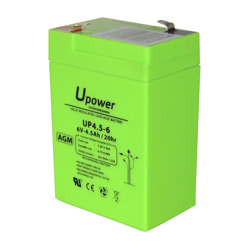 UPOWER BATT-6045-U - Batería recargable - Tecnología plomo ácido AGM - Voltaje 6 V - Capacidad 4.5 Ah - 106 x 70 x 47 / 810 g