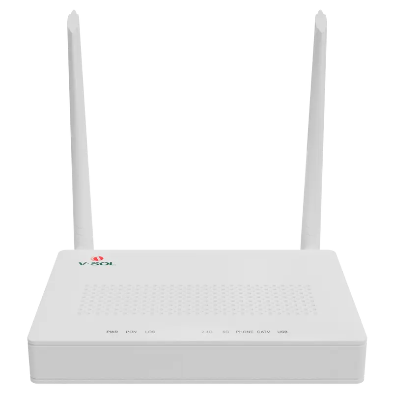 VSOL-HG325ACT-A - V-SOL Router ONT Wi-Fi 5 - 1X PON 4x LAN RJ45 GE 1x RJ11 1x CATV - 802.11ac 2x2 doble banda 2.4 y 5GHz