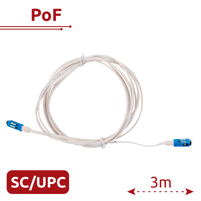 VSOL-VPOF-SC-UPC-3M - V-SOL - Cable PoF - Permite inyectar datos y alimentación por fibra - Conector SC UPC simplex - Longitud 3m