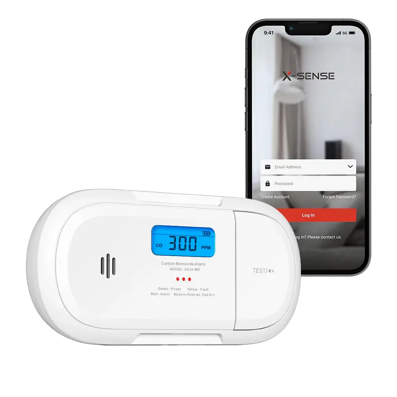 X-SENSE XC04-WX - Detector de CO autónomo X-Sense - Comunicación WiFi 2.4GHz - Conexión a través de APP