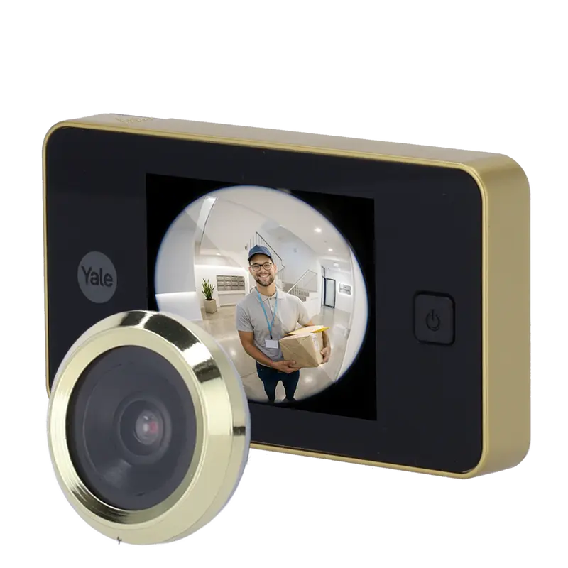 YALE-DOORVIEWER500-GOLD - Mirilla digital - Cámara 0.3 Mpx - Ángulo de visión 105º - Pantalla LCD TFT 3.2"