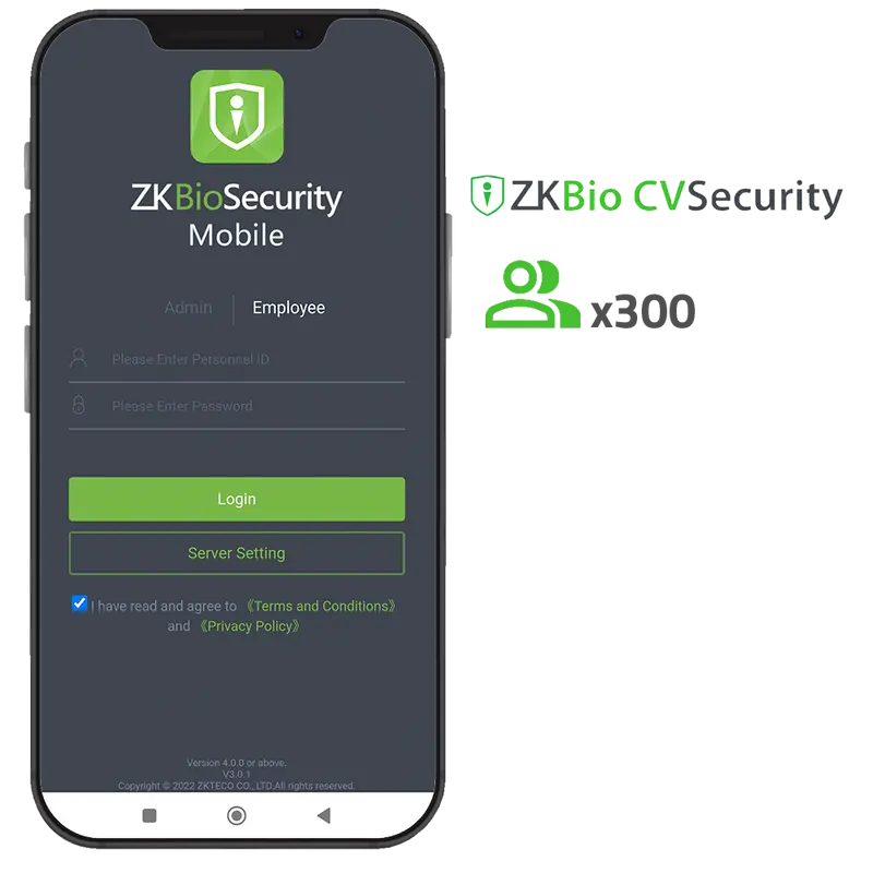 ZKTECO ZK-SOF-BIOCV-MBAPP-300EMP