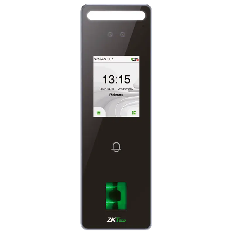 ZKTECO ZK-SPEEDFACE-V3L-FP-2-W - Control de acceso y presencia IP65 - Facial, huella, tarjeta MF y PIN - 3.000 huellas